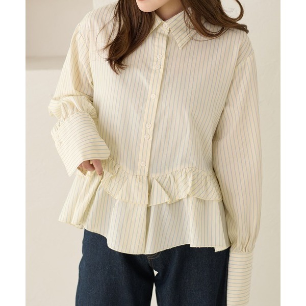 ꒰ apres jour clair ꒱ 荷葉邊設計襯衫-細節圖2