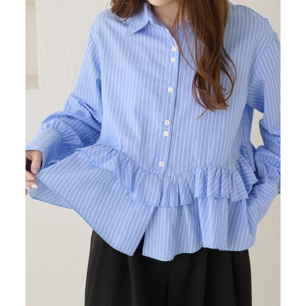 ꒰ apres jour clair ꒱ 荷葉邊設計襯衫-細節圖7