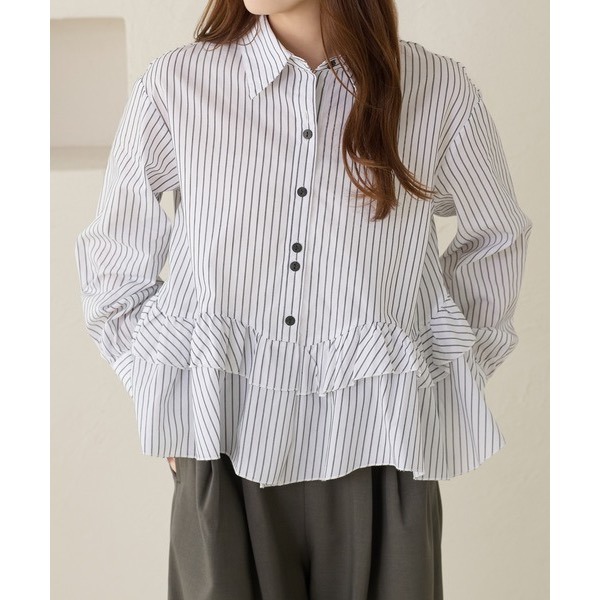 ꒰ apres jour clair ꒱ 荷葉邊設計襯衫-細節圖10