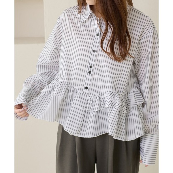 ꒰ apres jour clair ꒱ 荷葉邊設計襯衫-規格圖11