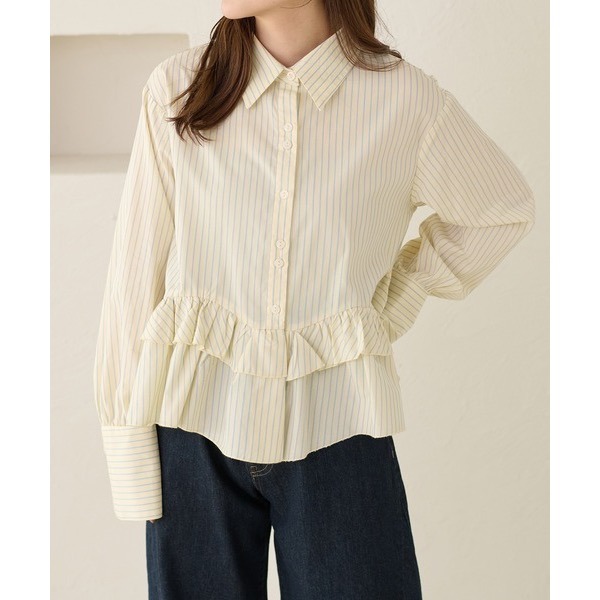 ꒰ apres jour clair ꒱ 荷葉邊設計襯衫-規格圖11