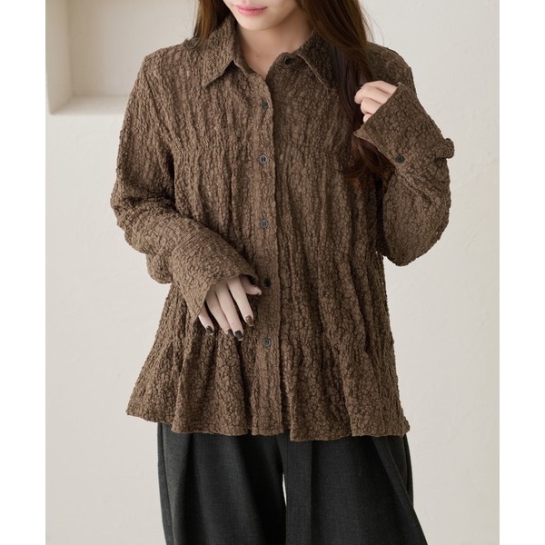 ꒰ apres jour clair ꒱ 蕾絲縫線襯衫-細節圖6