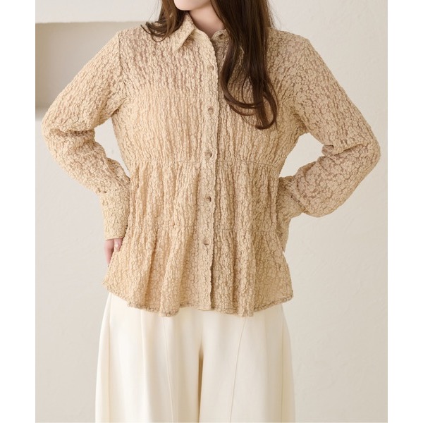 ꒰ apres jour clair ꒱ 蕾絲縫線襯衫-細節圖7