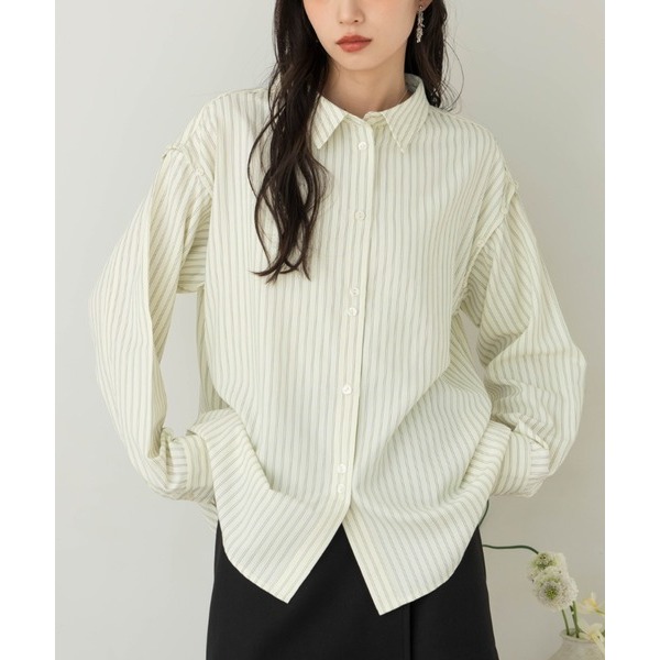 ‎꒰ 日本 hinari ꒱ؘ 2way條紋襯衫-細節圖5