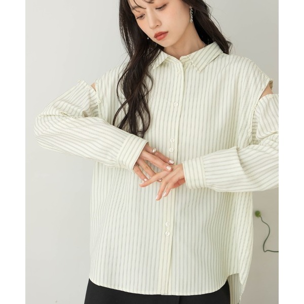 ‎꒰ 日本 hinari ꒱ؘ 2way條紋襯衫-細節圖6