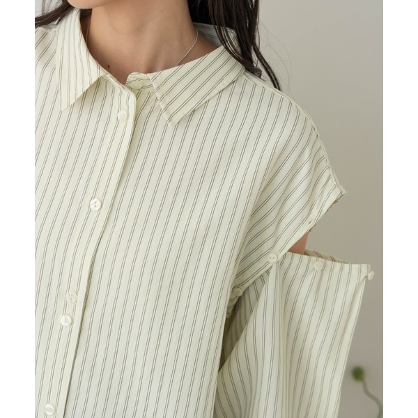 ‎꒰ 日本 hinari ꒱ؘ 2way條紋襯衫-細節圖7