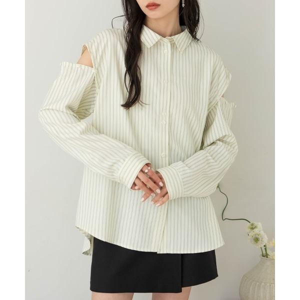 ‎꒰ 日本 hinari ꒱ؘ 2way條紋襯衫-細節圖9