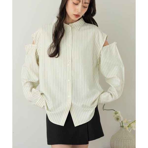 ‎꒰ 日本 hinari ꒱ؘ 2way條紋襯衫-細節圖10