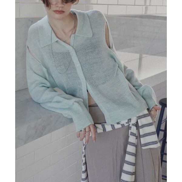 ‎꒰ 日本 Aunt Marie＇s ꒱ؘ 鏤空polo衫/針織衫-細節圖4