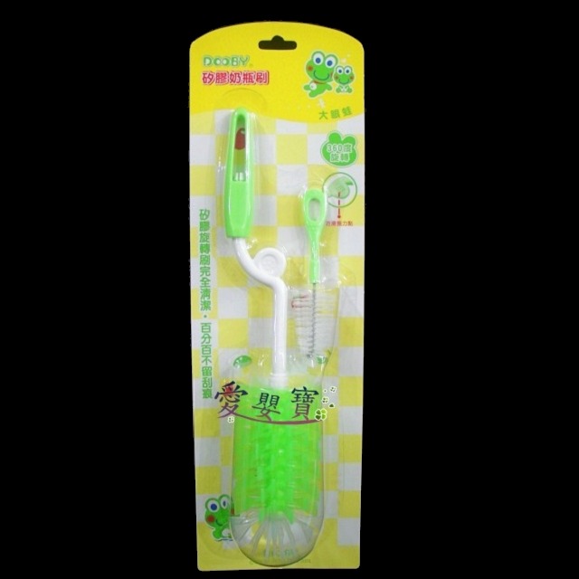 大眼蛙 DOOBY 矽膠旋轉奶瓶刷  矽膠奶瓶刷　1組入  D5478-細節圖2