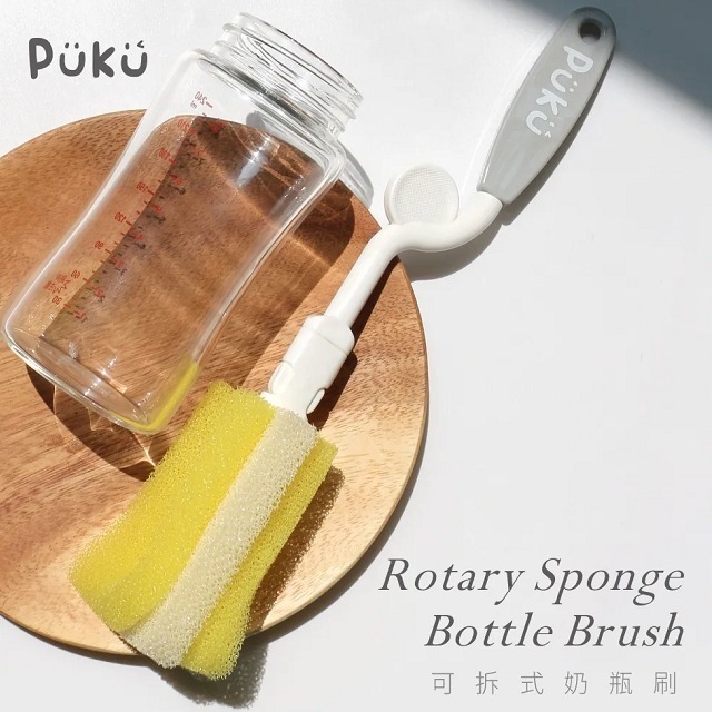 PUKU  藍色企鵝  組合奶瓶刷　海綿奶瓶刷   1組入   P10410-細節圖2