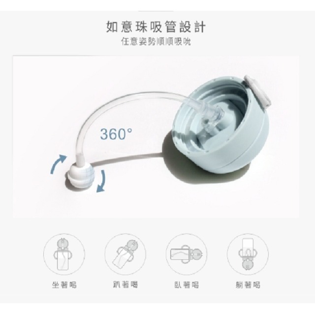 PUKU 藍色企鵝 飄飄奶蓋Tritan吸管學習水杯 / 握把吸管杯 330ml  P14747-細節圖5