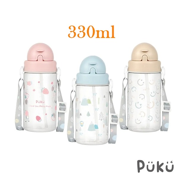 PUKU 藍色企鵝 飄飄奶蓋Tritan吸管隨身水瓶   吸管水壺  330ml / 500ml   P14624-細節圖8