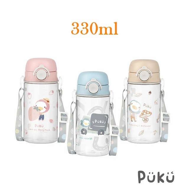 PUKU 藍色企鵝 飄飄奶蓋Tritan直飲隨身水瓶  揹帶直飲水壺  330ml / 500ml  P14626-細節圖7