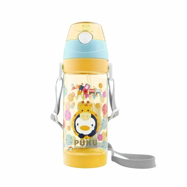 PUKU  藍色企鵝   動物萬花筒Tritan水壺  揹帶水壺  彈蓋水壺  550ml   p14728-規格圖7