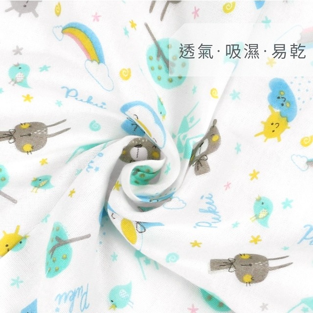 PUKU 藍色企鵝 紗布印花手帕 紗布手帕 口水巾 2入  P26612-細節圖3
