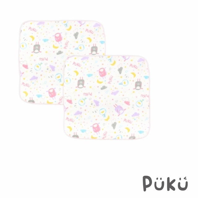 PUKU 藍色企鵝 紗布印花手帕 紗布手帕 口水巾 2入  P26612-規格圖5