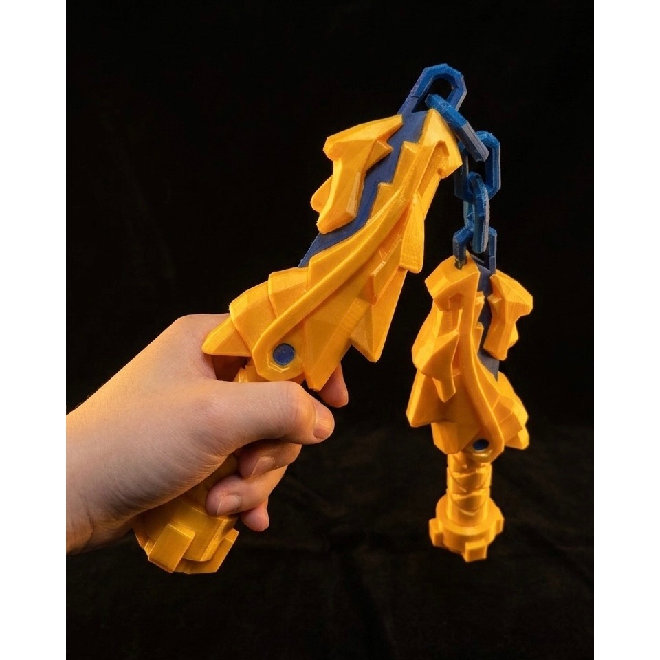 【接單制】3D列印成品 — 樂高旋風忍者 1:1黃金武器 阿光 冰忍 （十里青文創）-細節圖2