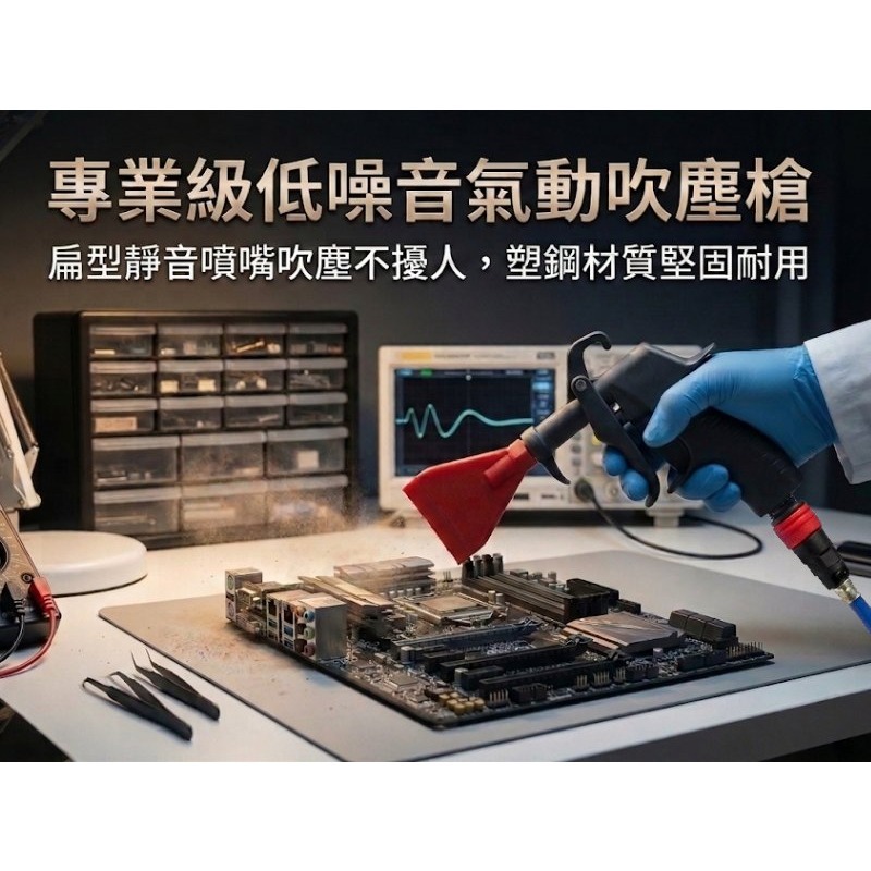 買工具-【台灣製造】專業級 靜音吹塵槍,低噪音氣動吹塵槍,塑鋼風槍,減噪扁型噴嘴,自助洗車場 低噪音夜用型風槍「附發票」-細節圖2