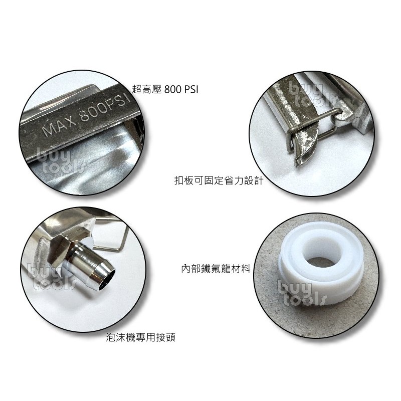 BuyTools-《台灣製造》超高壓大流量泡沫槍,自助洗車場泡沫機專用,投幣式高壓泡沫槍,不鏽鋼噴嘴,全機防鏽,「含稅」-細節圖2