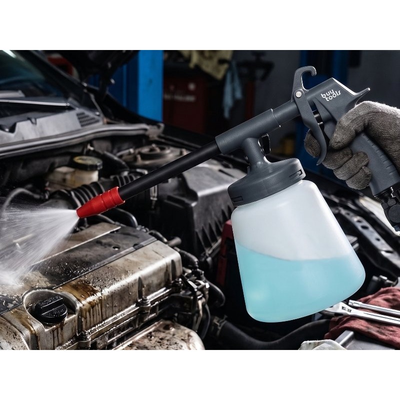 BuyTools-【台灣製造】氣動引擎清洗槍 西工鐵工油漆氣動噴槍,自吸清潔劑或油漆,可調節油漆杯1000cc-附發票-細節圖2