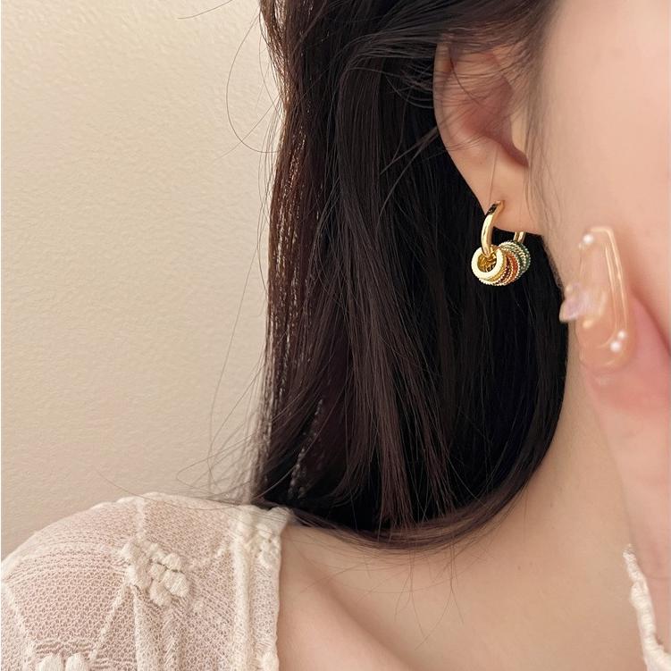 nineteen20 耳針｜復古彩色琺瑯滴釉圓圈耳環 TT269-細節圖8