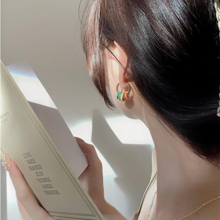 nineteen20 耳針｜復古彩色琺瑯滴釉圓圈耳環 TT269-細節圖9