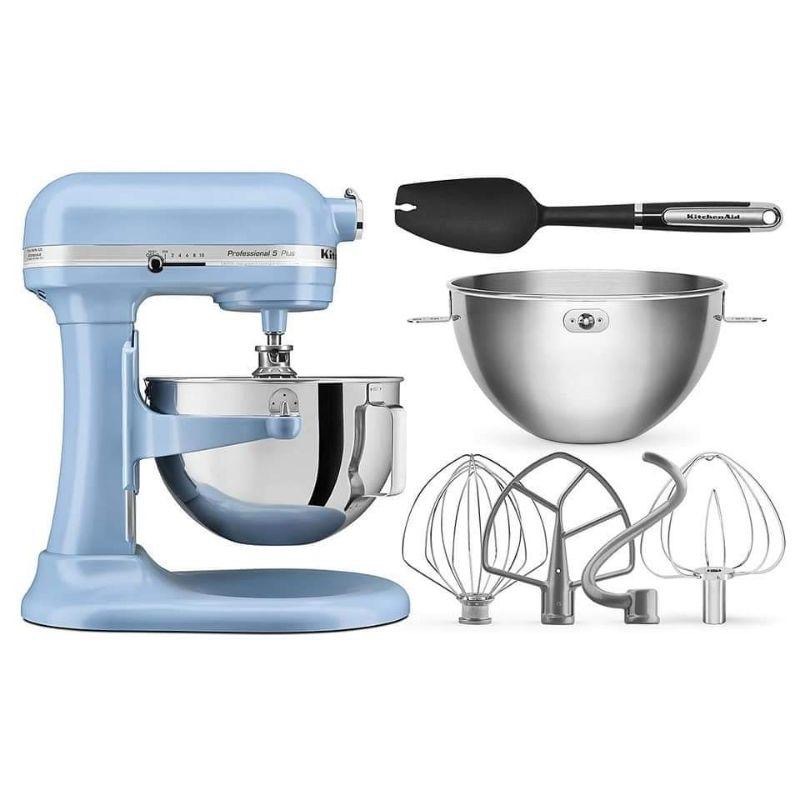 全新款【KitchenAid 5.5QT升降式攪拌機+加贈3QT鋼盆＋地球多線攪拌器】#絲絨藍-細節圖2
