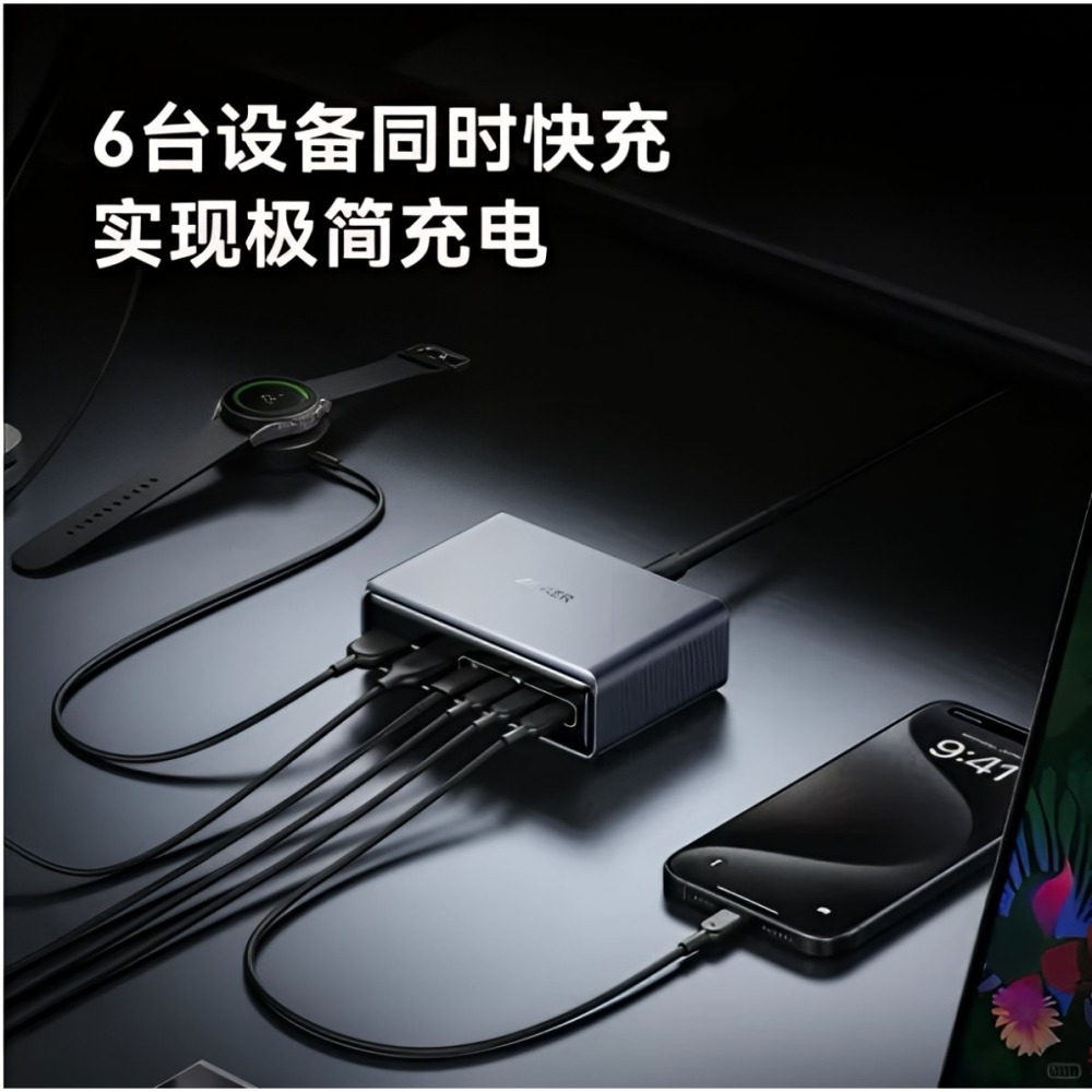 [玩3C]安克 Anker Prime 200W GaN 6孔桌面充電器 氮化鎵 4C2A 多設備同時充電-細節圖5