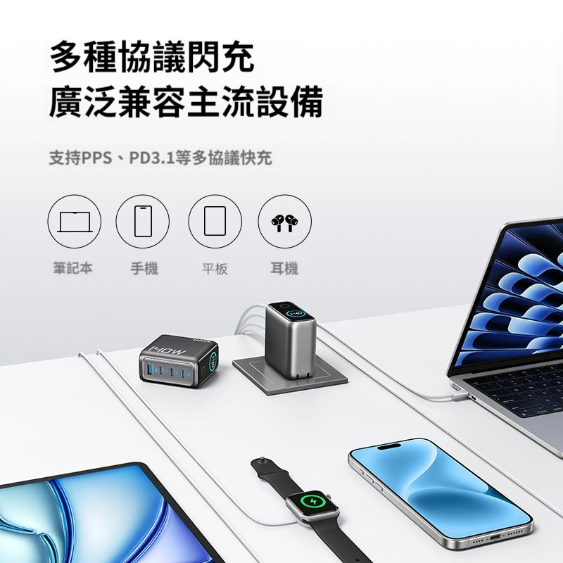 [玩3C] 安克 AI螢幕顯示 140W 原廠線套裝組合 氮化鎵 B2697 3C1A 監控溫度功率 Anker-細節圖4