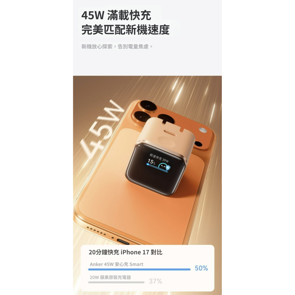 [玩3C]Anker 45W 充電器 AI螢幕智能顯示 支援 i12~ i17 Pro Max 充電即時監控-細節圖7