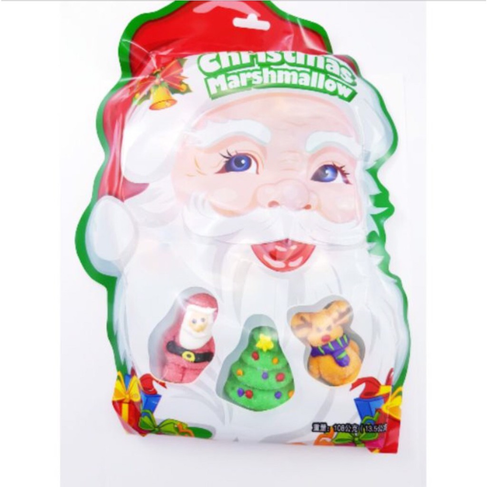 聖誕老人棉花糖 108g 一袋8顆 有有聖誕老人，雪人，麋鹿，聖誕樹等多種造型~【達興食品】