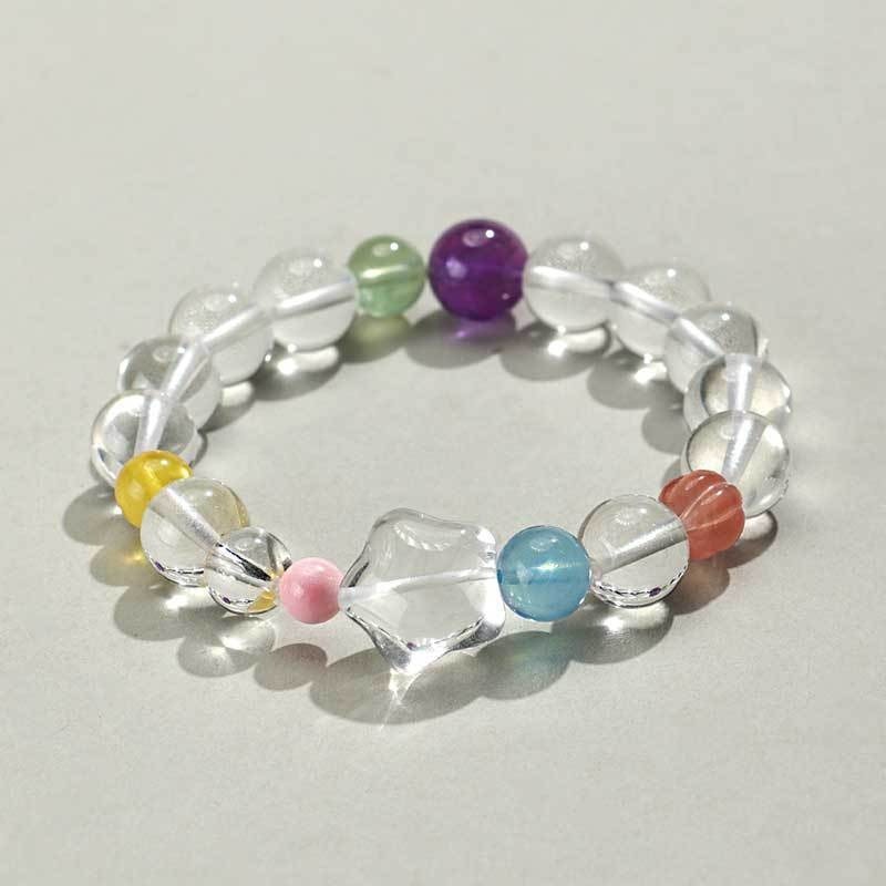 🔥現貨🔥白水晶多寶星星串珠手鍊女清新甜美海藍寶紫水晶手串【飾品批發】-細節圖5