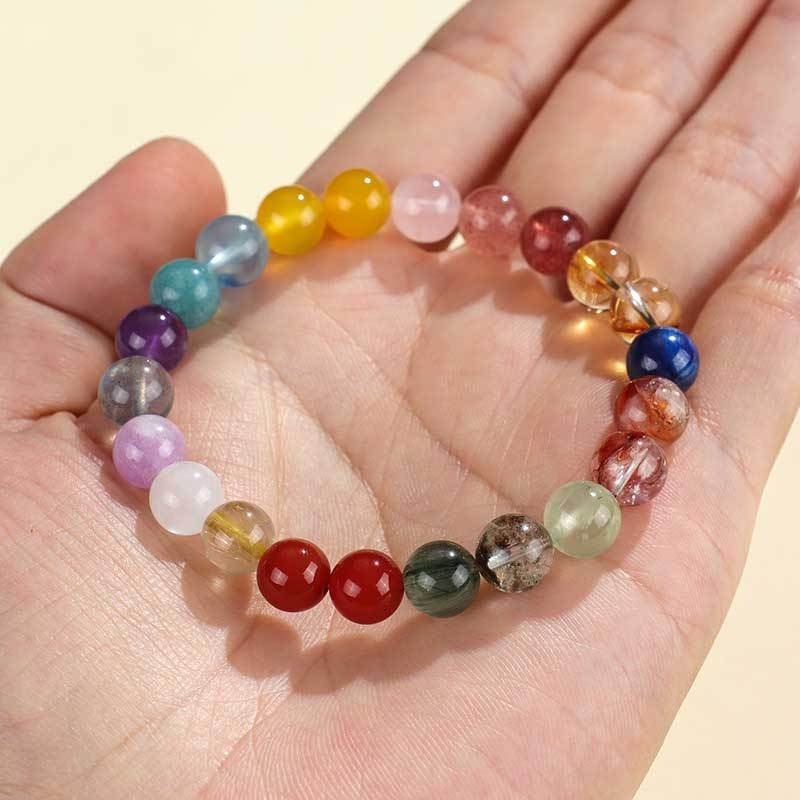 🔥現貨🔥草莓晶紫水晶串珠多寶手鍊女小眾高級感粉晶海藍寶手串手飾【飾品批發】-細節圖3