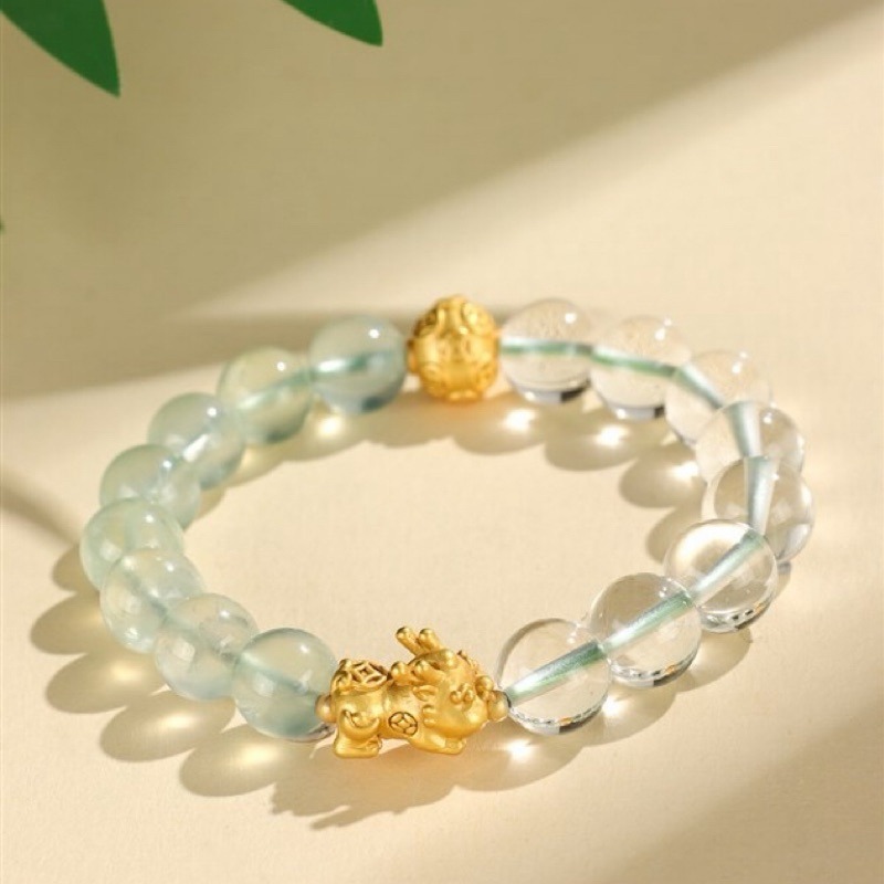 🔥現貨🔥999銀貔貅葡萄石紫水晶串珠手鍊女時尚白水晶手串手飾【飾品批發】-規格圖6