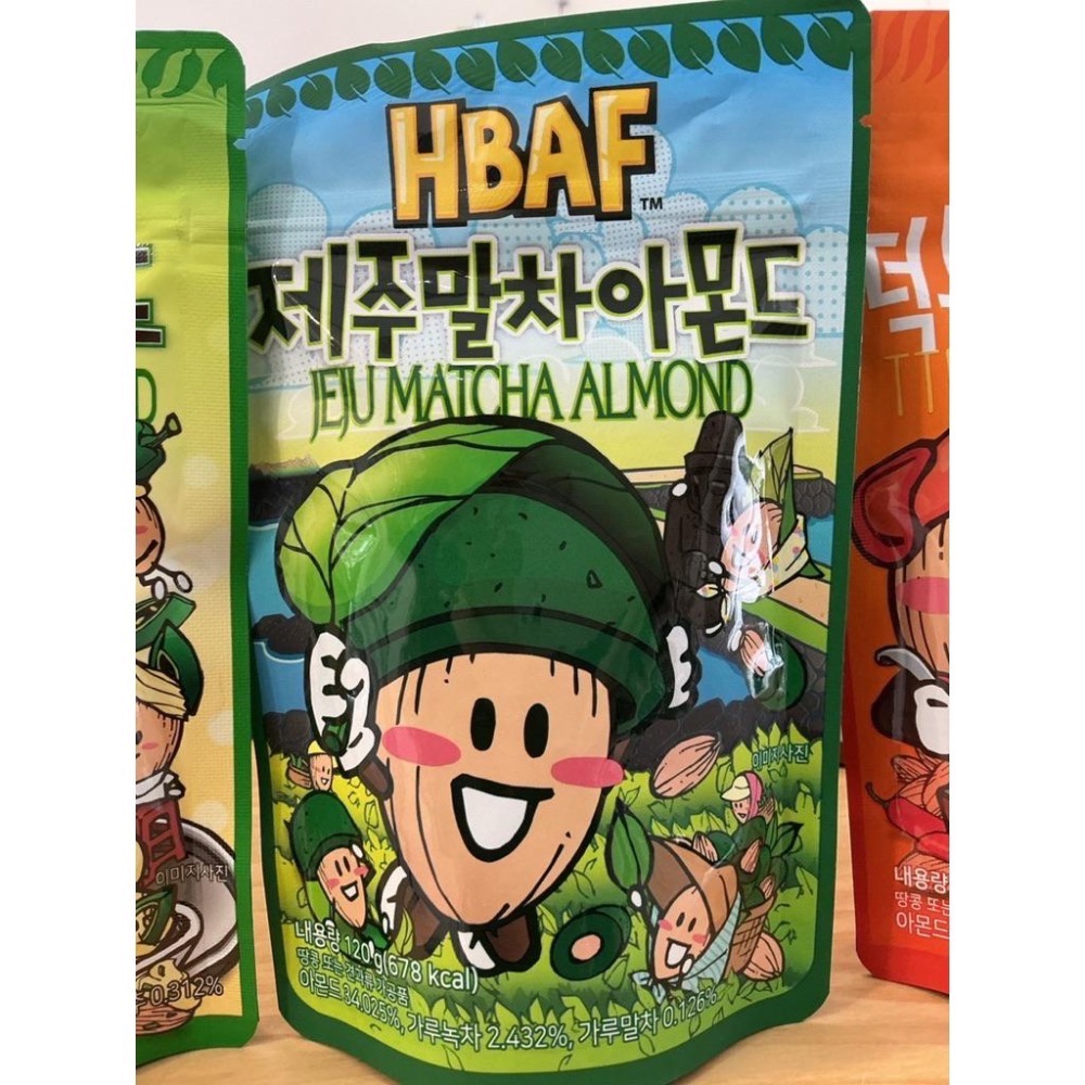🇰🇷 韓國 HBAF 杏仁巧克力 120g｜辣炒年糕／濟州抹茶／青陽美奶滋／烤洋蔥風味/焦糖鹽味/烤玉米-細節圖4