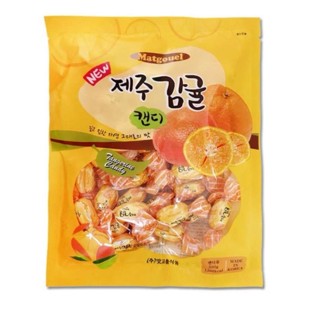 🇰🇷 韓國濟州島橘子糖｜Jeju Tangerine Candy｜300g 大包裝｜酸甜清香(軟糖/硬糖）-細節圖2