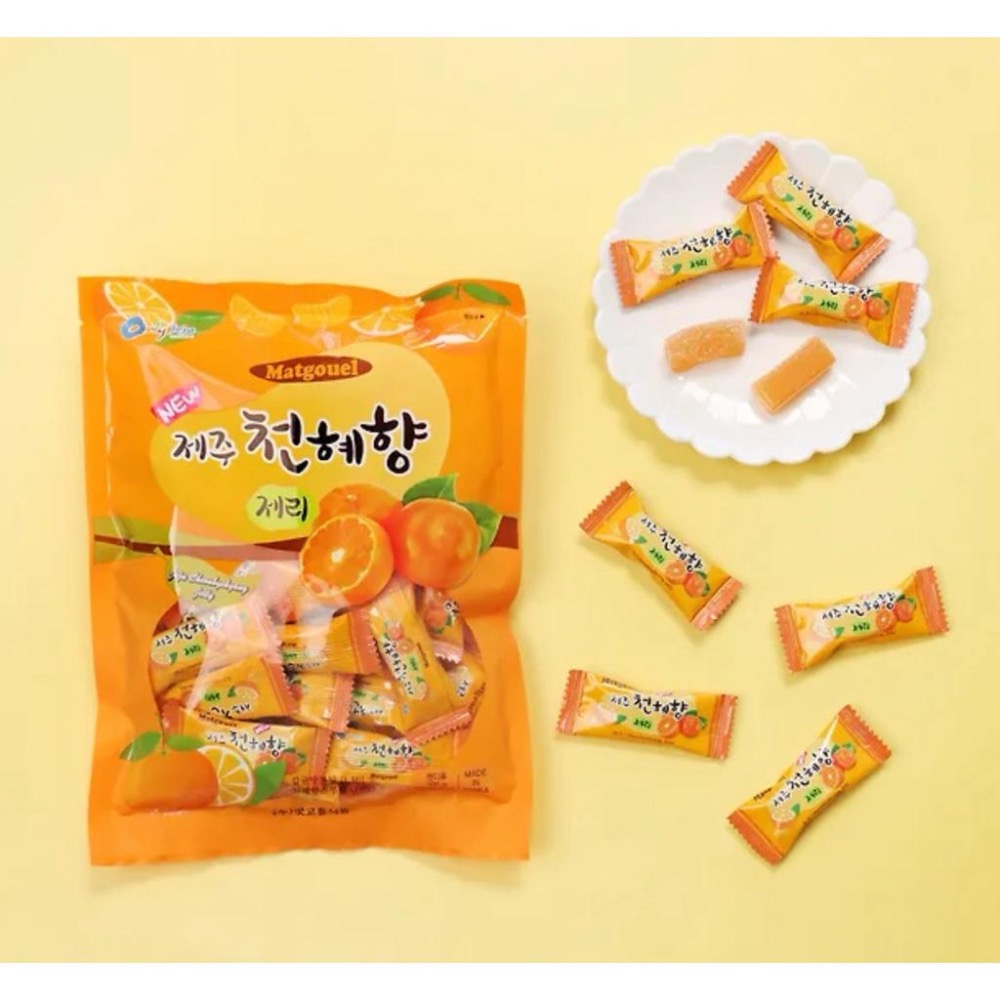 🇰🇷 韓國濟州島橘子糖｜Jeju Tangerine Candy｜300g 大包裝｜酸甜清香(軟糖/硬糖）-細節圖3