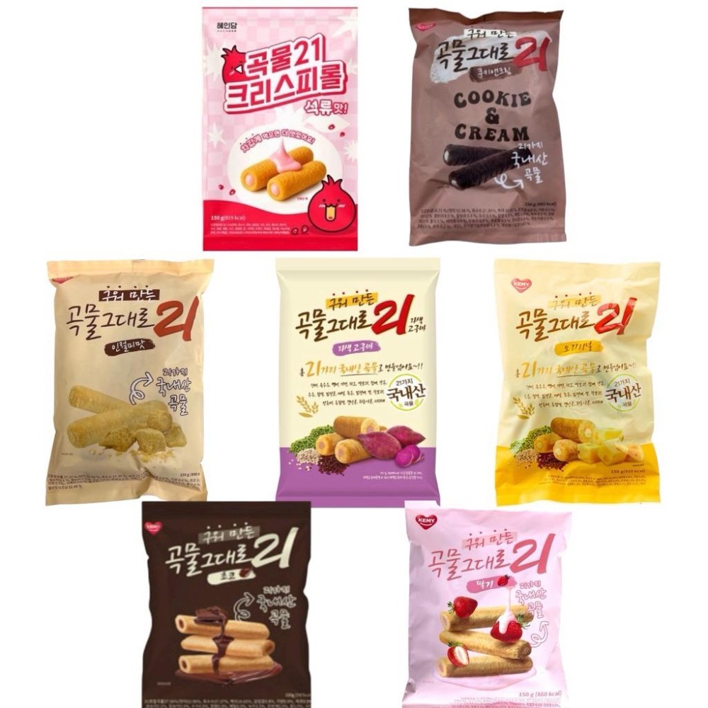 🇰🇷 韓國 21穀物夾心酥棒150g（起司／巧克力／黃豆粉年糕／石榴／紫地瓜／奶油餅乾／草莓） 🌾🍫🍓-細節圖3
