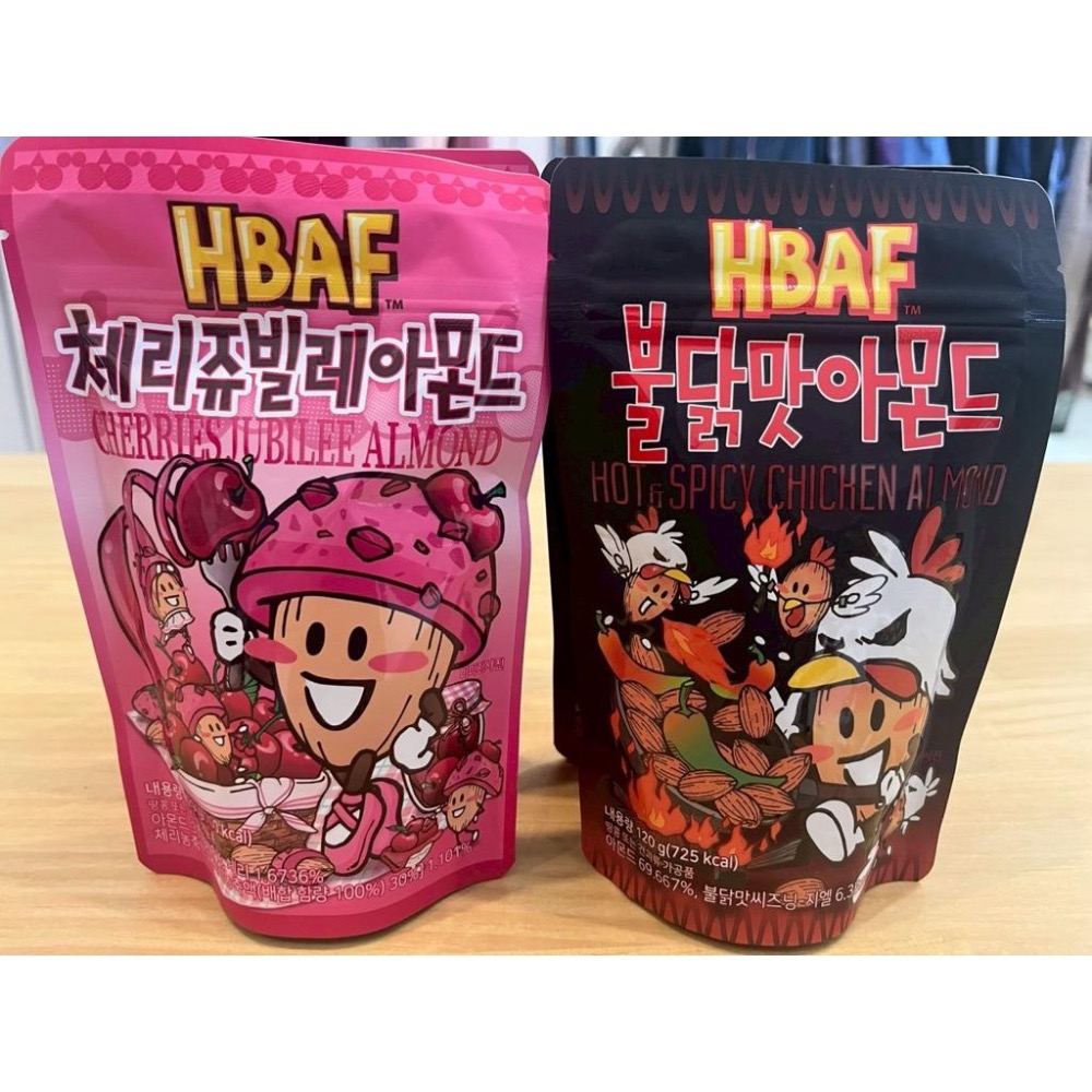 🇰🇷韓國 HBAF 杏仁巧克力系列 120g｜草莓奶油／跳跳糖星光／薄荷巧克力／黃豆粉年糕風味/辣炒雞/櫻桃-細節圖2