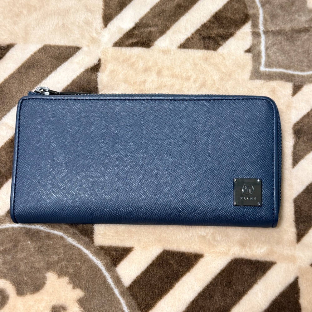 S＇AIME 真皮 防刮 側拉 長夾 皮夾 藍-細節圖5
