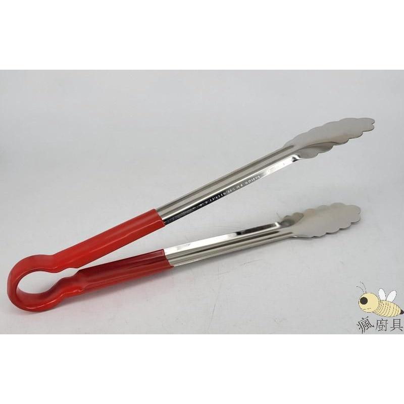 【瘋廚具】附發票 【統】不鏽鋼梅花夾(紅柄) 9＂ 12＂ 14＂ 16＂-細節圖3