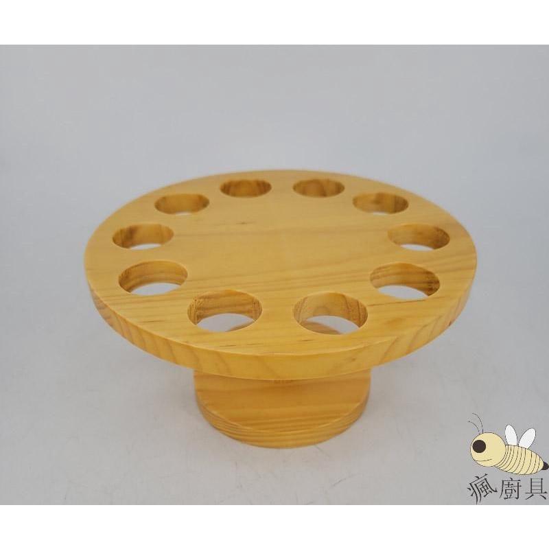 【瘋廚具】附發票 原木手卷架 3孔/5孔/10孔 壽司捲架 甜筒架 冰淇淋架-細節圖4