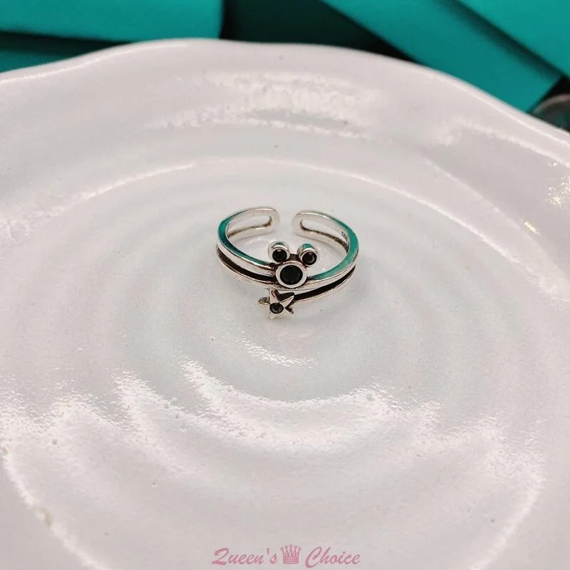 雙層星星米老鼠S925純銀戒指-細節圖3