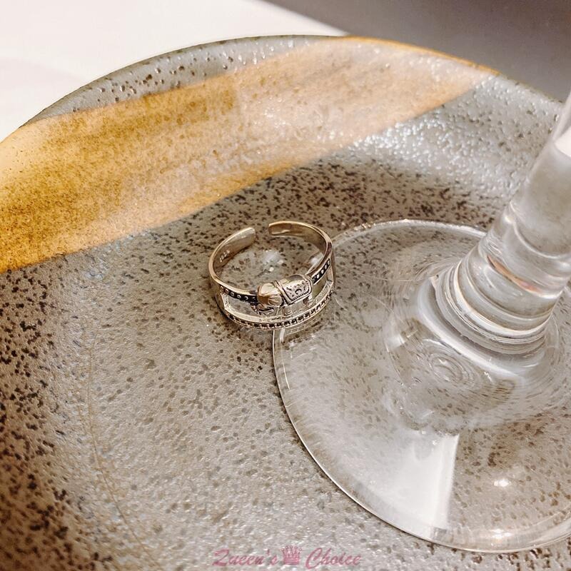 異國風情印度象鋯石S925純銀戒指-細節圖3