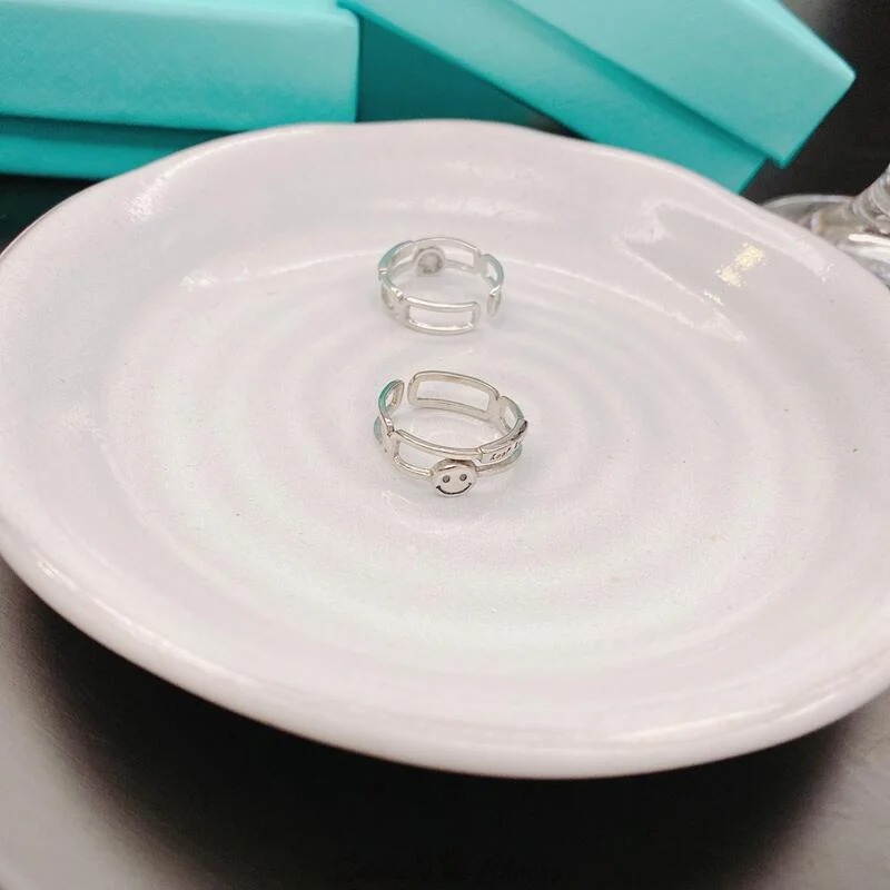 簡約笑臉S925純銀開口戒指-細節圖2