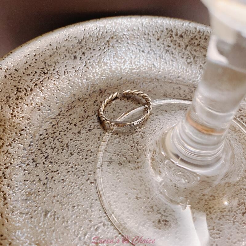 簡約款細麻花刻字S925純銀戒指-細節圖2