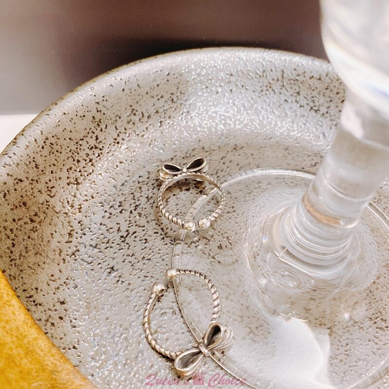 立體蝴蝶結S925純銀戒指-細節圖3