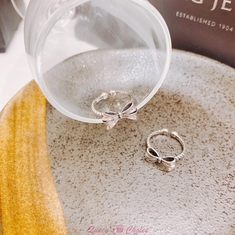 立體蝴蝶結S925純銀戒指-細節圖6