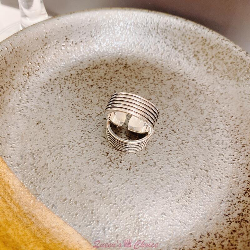 簡約線條紋路S925純銀戒指-細節圖3